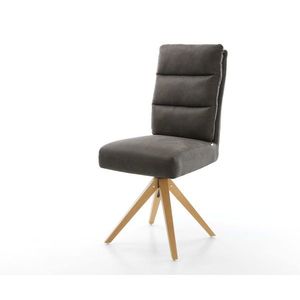 Otočná stolička Pela-Flex antracit vintage z mikrovlákna s drevenou vyobraziť