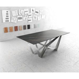 Hrana jídelního stolu 200x100cm Laminam® Keramická hnědá středová noha vyobraziť