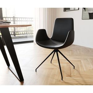 Jedálenská stolička Ilia-Flex s krížovou základňou zúžená čierna pravá vyobraziť