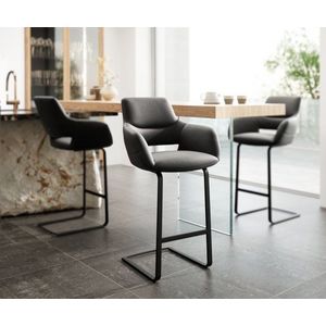 Barová stolička Yago-Flex konzolová základňa plochá kovová čierna vyobraziť