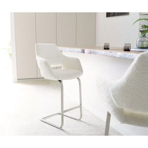 Yago-Flex barová stolička konzolová základňa plochá nerezová oceľ vyobraziť