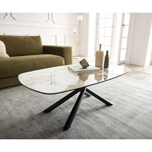 Konferenčný stolík Sarita 120x70 cm keramický minas melange bielo vyobraziť