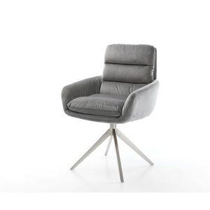 Abelia-Flex jedálenská stolička s podrúčkami zamatovo sivá krížová vyobraziť