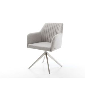 Jedálenská stolička Greg-Flex látka svetlosivá krížová podnož široká vyobraziť