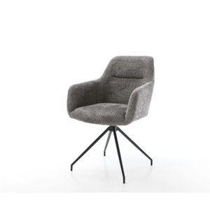 Jedálenská stolička Pejo-Flex bouclé sivá krížová podnož zúžená čierna vyobraziť