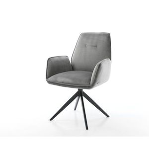 Jedálenská stolička Zoa-Flex zamatová sivá krížová podnož široká vyobraziť