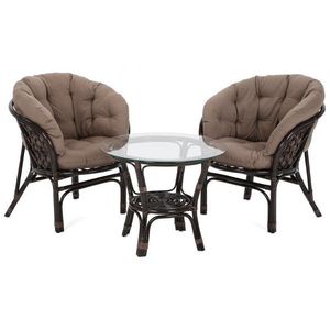 Záhradná sedacia súprava 3 ks prírodný ratan vyobraziť