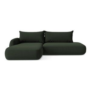 Tmavozelená rozkladacia rohová pohovka (ľavý roh/s leňoškou) Hale – Makamii vyobraziť