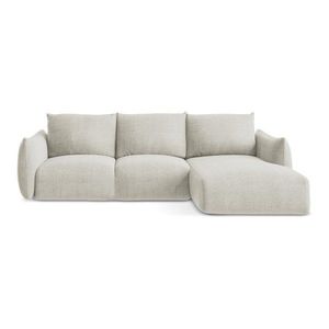 Béžová rozkladacia rohová pohovka (pravý roh/s leňoškou) Leila – Makamii vyobraziť