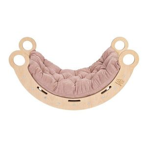Ružová/v prírodnej farbe hojdačka z borovicového dreva 39x75x38 cm Montessori – Meowbaby vyobraziť