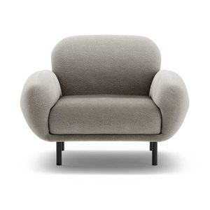 Sivé kreslo z textílie buklé Poppy – Micadoni vyobraziť