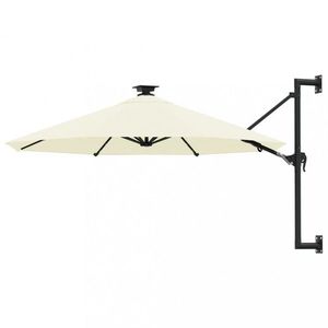 Nástenný slnečník s LED svetlami Ø 300 cm látka/kov Dekorhome vyobraziť