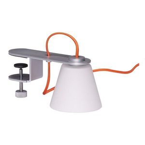 Sivá stolová lampa so skleneným tienidlom (výška 23 cm) Lure – Hübsch vyobraziť