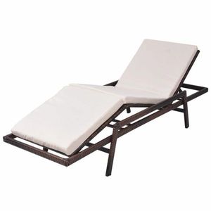 Záhradné ratanové polohovacie ležadlo s poduškou vyobraziť