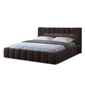 Tmavohnedá čalúnená dvojlôžková posteľ s úložným priestorom s roštom 140x200 cm Lamica – ELTAP vyobraziť