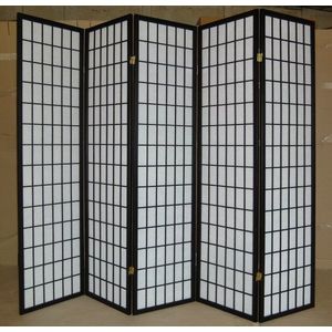 Paravan 5 dielny SC01-5 BK Dekorhome vyobraziť