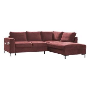 Ružová zamatová rozkladacia rohová pohovka (pravý roh) Lofty Lilly – Miuform vyobraziť