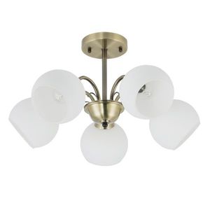 Závesná lampa NESTOR Patina 5x40W E27 biele tienidlo vyobraziť