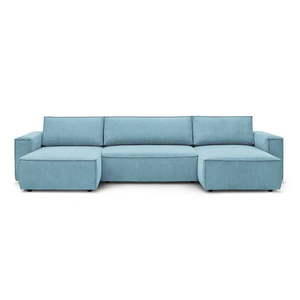 Menčestrová rozkladacia/s úložným priestorom rohová pohovka v mentolovej farbe (do tvaru "U") Nihad – Bobochic Paris vyobraziť