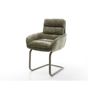 Abelia-Flex jedálenská stolička s podrúčkami šenilová olivová vyobraziť