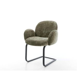 Nube-Flex jedálenská stolička s podrúčkami šenilová olivová konzolová vyobraziť