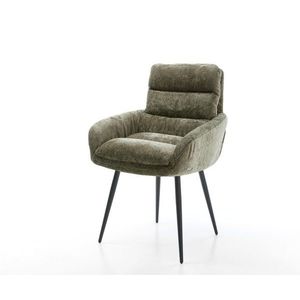 Abelia-Flex jedálenská stolička s podrúčkami šenilová olivová podnož vyobraziť