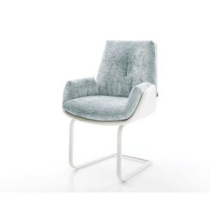 Jedálenská stolička Clea-Flex mix materiálov pravá koža bielo vyobraziť