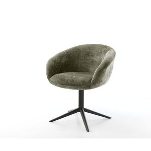 Vinka-Flex jedálenská stolička s podrúčkami šenilový olivový podstavec vyobraziť