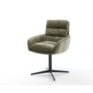 Abelia-Flex jedálenská stolička s podrúčkami šenilová olivová podnož vyobraziť