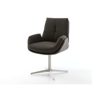 Jedálenská stolička Clea-Flex mix materiálov čierna podnož nerezová vyobraziť