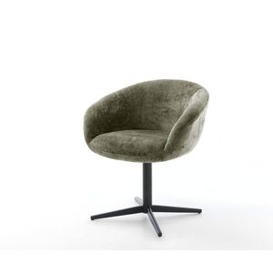 Vinka-Flex jedálenská stolička s podrúčkami šenilový olivový podstavec vyobraziť