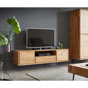 TV stolík Shari 160 cm acacia naturel 2 portes 1 tiroir 1 compartiment vyobraziť