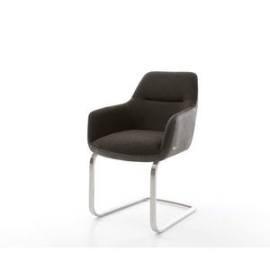 Jedálenská stolička Pejo-Flex mix materiálov čierna konzolová podnož vyobraziť