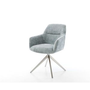 Jedálenská stolička Pejo-Flex šenilová pastelová modrá krížová podnož vyobraziť