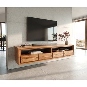 TV stolík Live-Edge 190 cm akácia prírodná 4 zásuvky nástenný vyobraziť