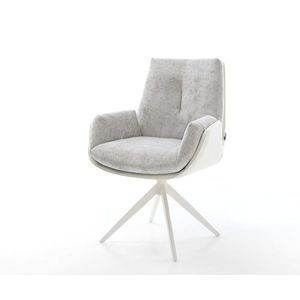 Jedálenská stolička Clea-Flex mix materiálov pravá koža biela vyobraziť