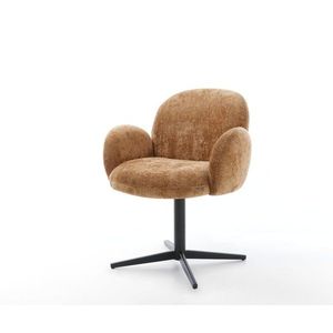 Nube-Flex jedálenská stolička s podrúčkami šenilová hrdzavá čierna vyobraziť