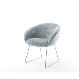 Vinka-Flex jedálenská stolička s podrúčkami šenilová pastelová modrá vyobraziť