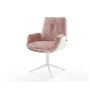 Clea-Flex jedálenská stolička mix materiálov pravá koža bielo-ružový vyobraziť