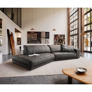 Veľká pohovka Snoosh 400x150 cm mikrovlákno čierna vintage recamiere vyobraziť