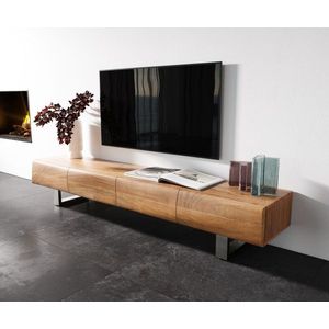 Nízka doska New Live-Edge 200 cm prírodná akácia 4 dvierka behúň vyobraziť