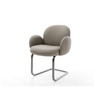 Nube-Flex konzolové kreslo s podrúčkami pravá koža bahno ploché vyobraziť