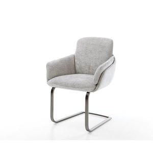 Konzolové kreslo Luan-Flex s podrúčkami šenil strieborná sivá plochá vyobraziť