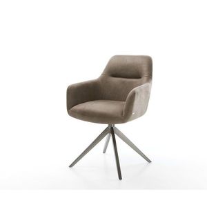 Otočné kreslo Pejo-Flex mikrovlákno taupe vintage krížový rám široký vyobraziť