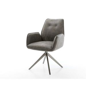 Otočné kreslo Zoa-Flex mikrovlákno sivý antický krížový rám široký vyobraziť