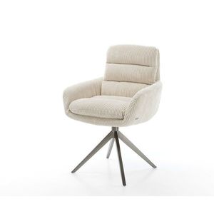 Otočná stolička Abelia-Flex s podrúčkami Cord Beige Cross Frame Wide vyobraziť