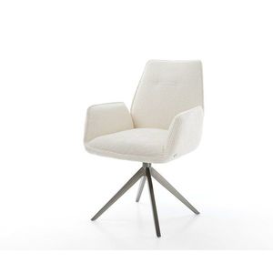 Otočné kreslo Zoa-Flex Bouclé Biely krížový rám široký Grafitový 360° vyobraziť