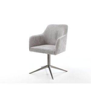 Otočná stolička Greg-Flex Cord Strieborná sivá Grafitová základňa vyobraziť