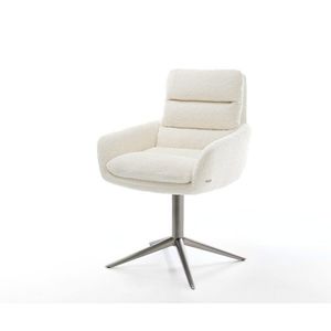 Otočná stolička Abelia-Flex s podrúčkami Bouclé biela Grafitový vyobraziť