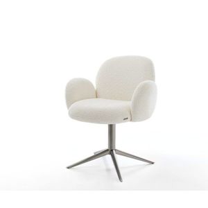 Otočné kreslo Nube-Flex s bielymi podrúčkami Bouclé Grafitová základňa vyobraziť